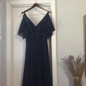 Gorgeous Grecian Birdy Grey Bridesmaid Dress, Navy